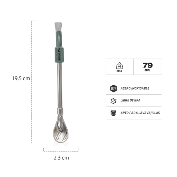 Bombilla Stanley Spoon (Con Cuchara) Verde - Imagen 4