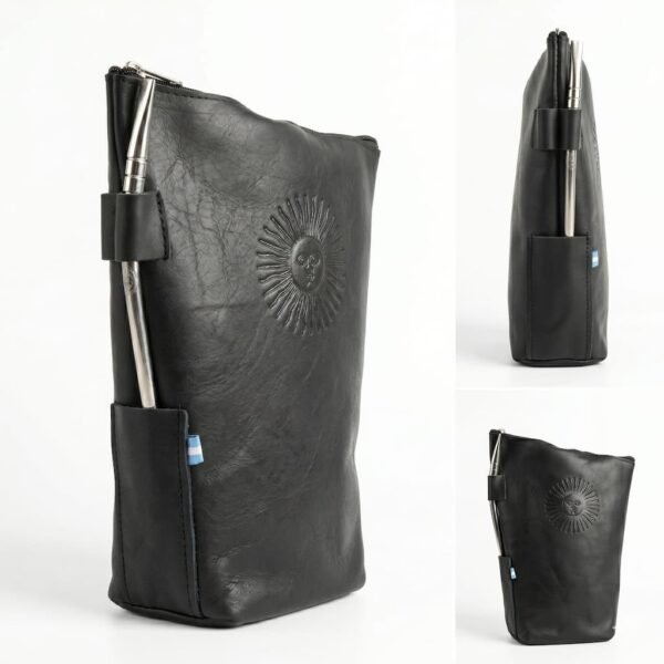 Bolsa yerbera c/ porta bombilla - Eco cuero - Imagen 4